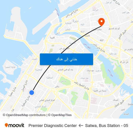 Satwa, Bus Station - 05 to Premier Diagnostic Center map