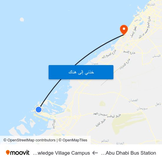 Hazaa Bin Zayed St /  Abu Dhabi Bus Station to Zayed University - Knowledge Village Campus map