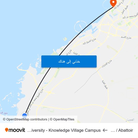 St 10 / Abattoir to Zayed University - Knowledge Village Campus map
