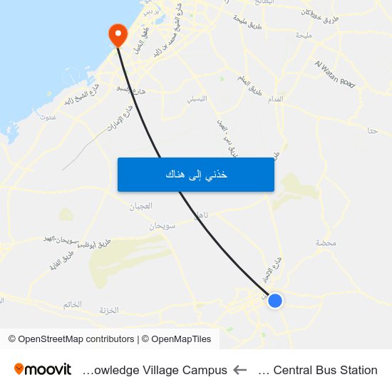 Service Rd  / Al Ain Central Bus Station to Zayed University - Knowledge Village Campus map