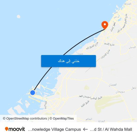 Hazaa Bin Zayed St / Al Wahda Mall to Zayed University - Knowledge Village Campus map