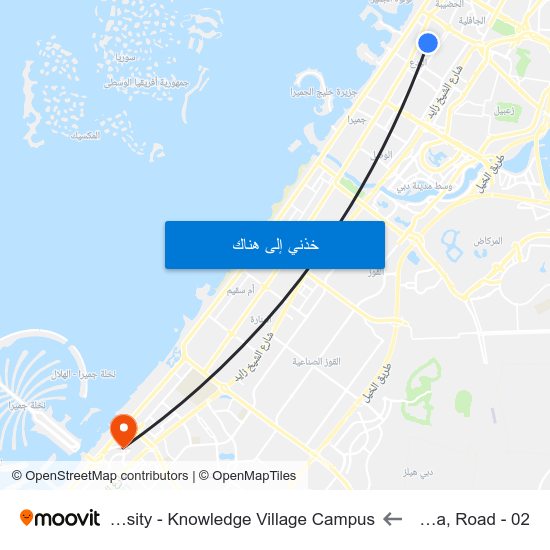 Hudheiba, Road - 02 to Zayed University - Knowledge Village Campus map