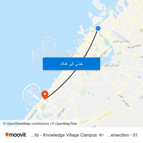 Naif, Intersection - 01 to Zayed University - Knowledge Village Campus map