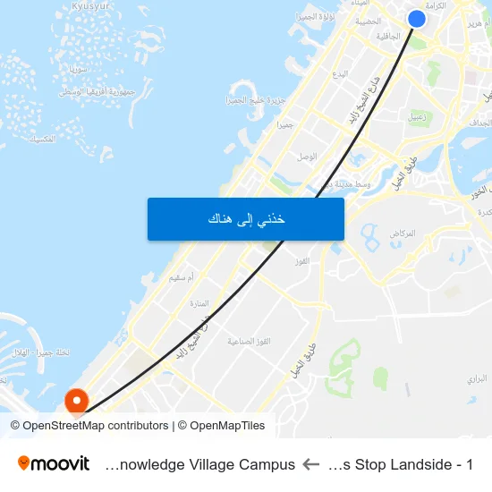 Adcb Metro Bus Stop Landside - 1 to Zayed University - Knowledge Village Campus map