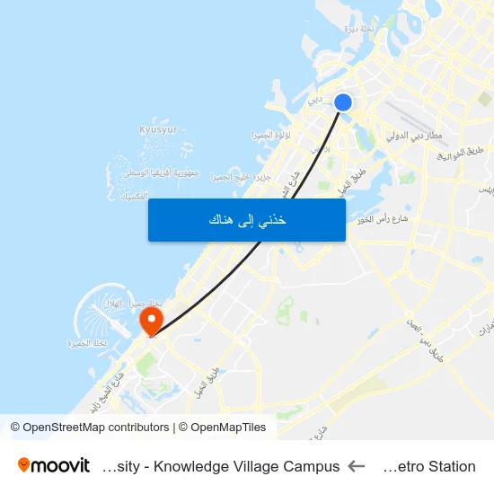 Union Metro Station to Zayed University - Knowledge Village Campus map
