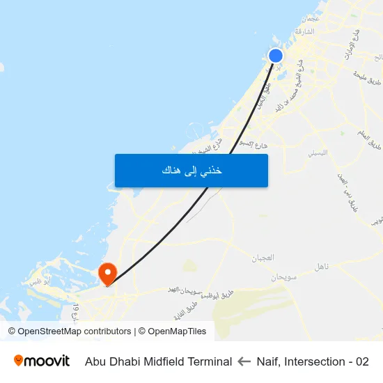 Naif, Intersection - 02 to Abu Dhabi Midfield Terminal map