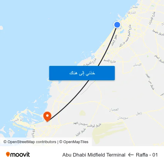 Raffa - 01 to Abu Dhabi Midfield Terminal map