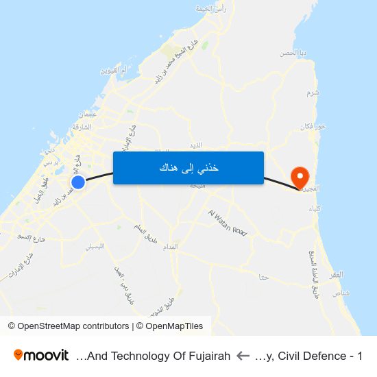 International City, Civil Defence - 1 to University Of Science And Technology Of Fujairah map