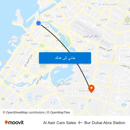 Bur Dubai Abra Station to Al Awir Cars Sales map