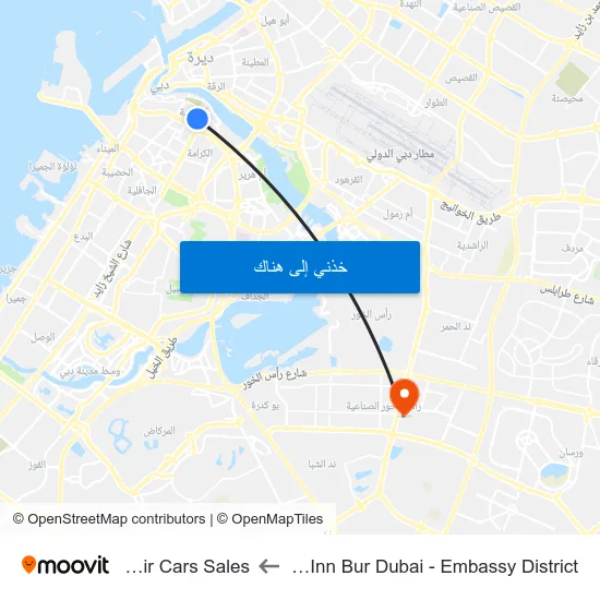 Holiday Inn Bur Dubai - Embassy District to Al Awir Cars Sales map