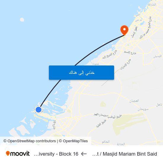 Sultan Bin Zayed St / Masjid Mariam Bint Said to Middlesex University - Block 16 map