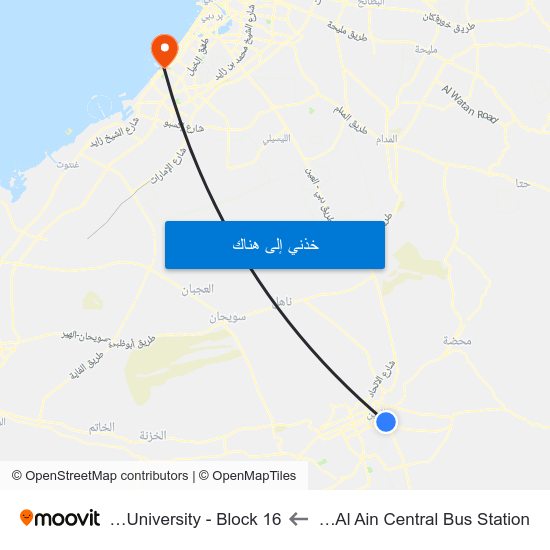 Service Rd  / Al Ain Central Bus Station to Middlesex University - Block 16 map