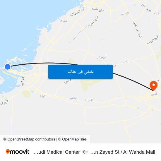 Hazaa Bin Zayed St / Al Wahda Mall to Al Masoudi Medical Center map