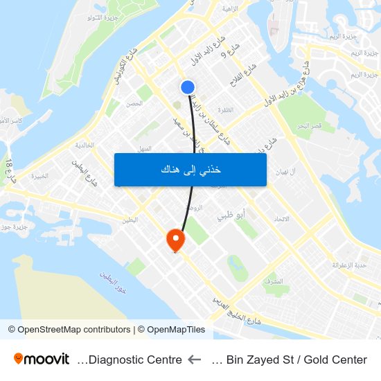 Sultan Bin Zayed St / Gold Center to Gulf Diagnostic Centre map