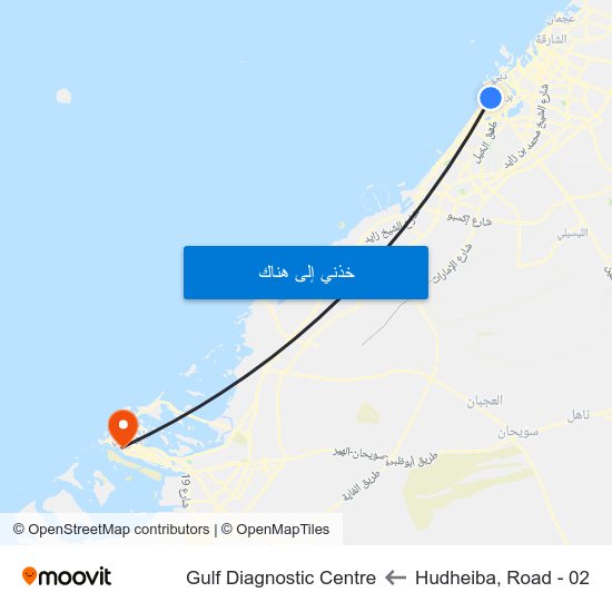 Hudheiba, Road - 02 to Gulf Diagnostic Centre map
