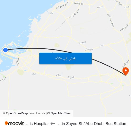 Sultan Bin Zayed St / Abu Dhabi Bus Station to Oasis Hospital map