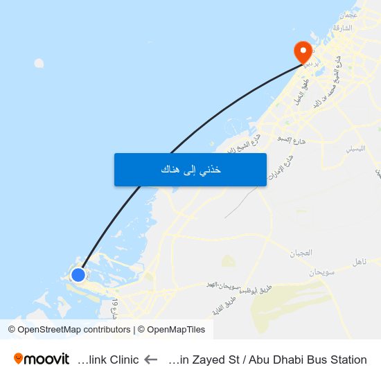 Hazaa Bin Zayed St /  Abu Dhabi Bus Station to Medlink Clinic map