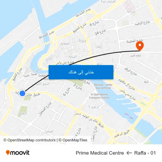 Raffa - 01 to Prime Medical Centre map