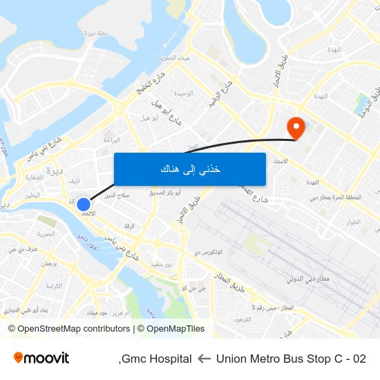 Union Metro Bus Stop C - 02 to Gmc Hospital, map