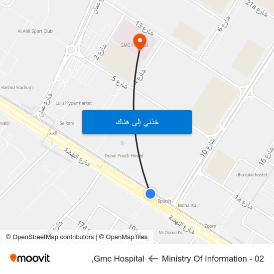 Ministry Of Information - 02 to Gmc Hospital, map