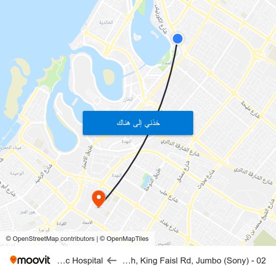 Sharjah, King Faisl Rd, Jumbo (Sony) - 02 to Gmc Hospital, map