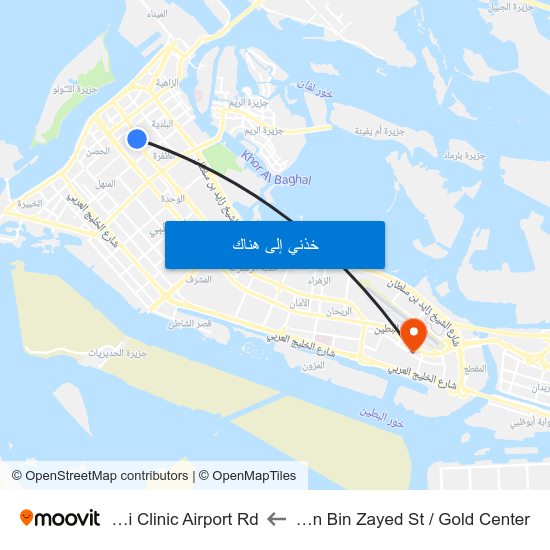 Sultan Bin Zayed St / Gold Center to Medi Clinic Airport Rd map