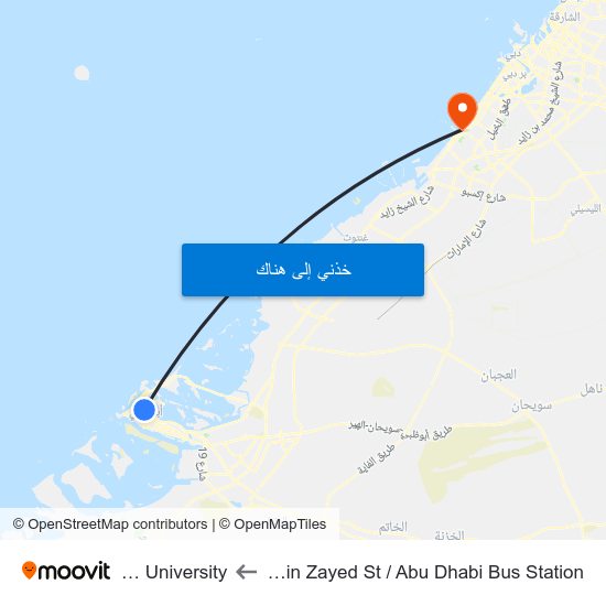 Hazaa Bin Zayed St /  Abu Dhabi Bus Station to Eton University map