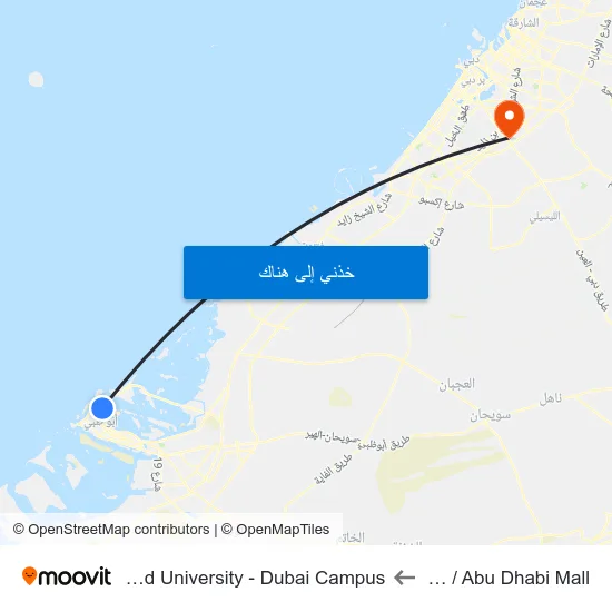 St 2 / Abu Dhabi Mall to Zayed University - Dubai Campus map