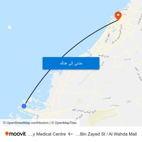 Hazaa Bin Zayed St / Al Wahda Mall to Sunny Medical Centre map