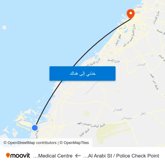 Al Khaleej Al Arabi St / Police Check Point to Sunny Medical Centre map