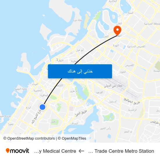 World Trade Centre Metro Station to Sunny Medical Centre map