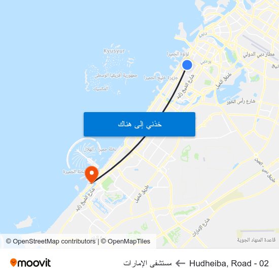 Hudheiba, Road - 02 to مستشفى الإمارات map