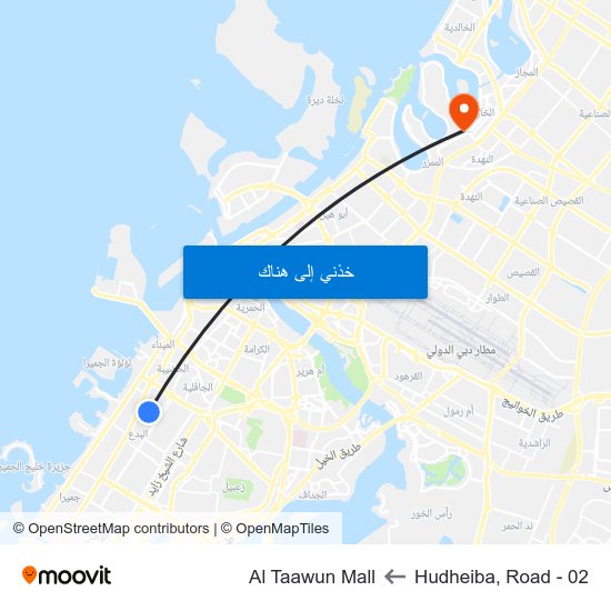 Hudheiba, Road - 02 to Al Taawun Mall map