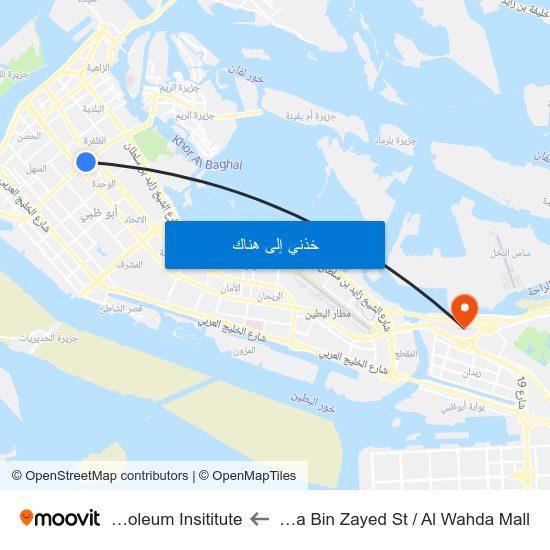 Hazaa Bin Zayed St / Al Wahda Mall to Petroleum Insititute map