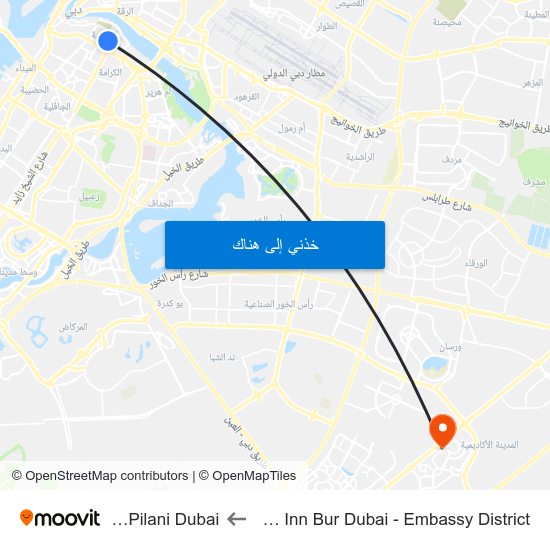 Holiday Inn Bur Dubai - Embassy District to Bits Pilani Dubai map