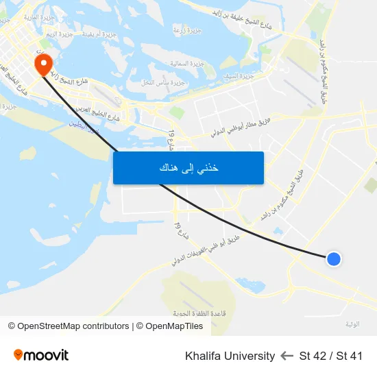 St 42 / St 41 to Khalifa University map