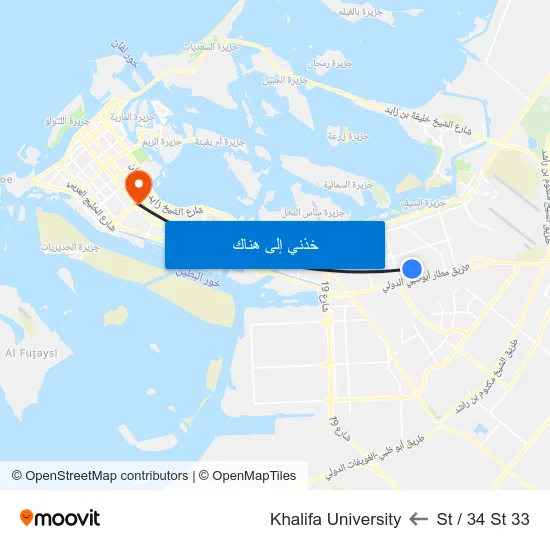 33 St / 34 St to Khalifa University map