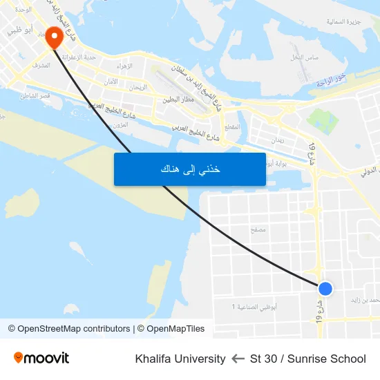 St 30 / Sunrise School to Khalifa University map