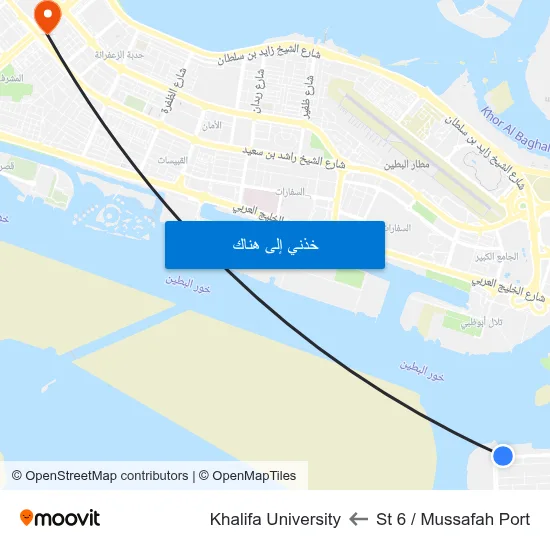 St 6 / Mussafah Port to Khalifa University map