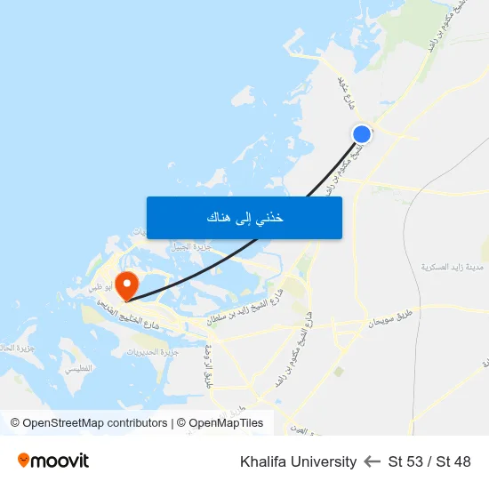 St 53 / St 48 to Khalifa University map