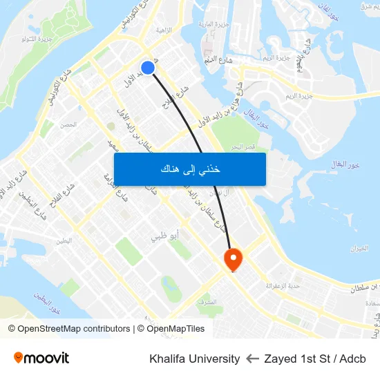 Zayed 1st St / Adcb to Khalifa University map