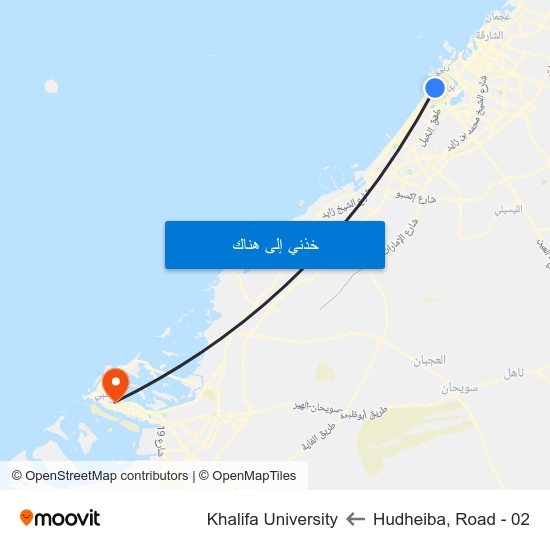 Hudheiba, Road - 02 to Khalifa University map