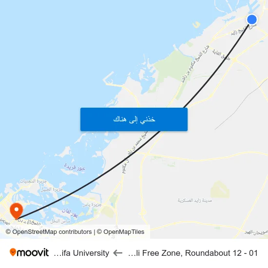 Jebel Ali Free Zone, Roundabout 12 - 01 to Khalifa University map