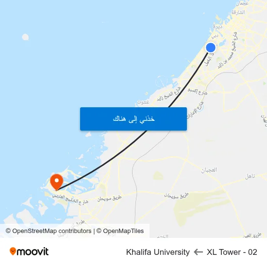 XL Tower - 02 to Khalifa University map