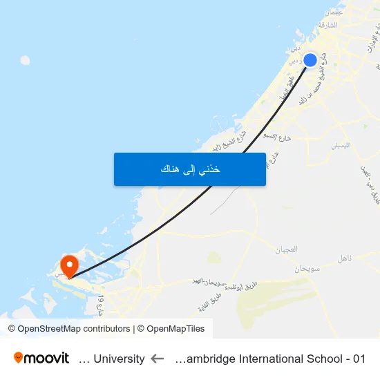 Al Garhood, Cambridge International School - 01 to Khalifa University map