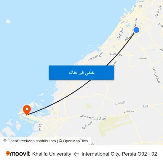 International City, Persia O02 - 02 to Khalifa University map