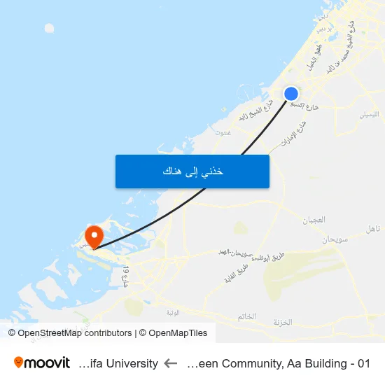 The Green Community, Aa Building - 01 to Khalifa University map