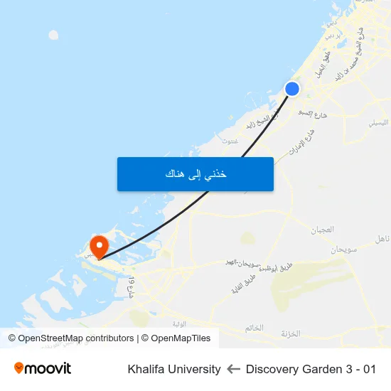 Discovery Garden 3 - 01 to Khalifa University map