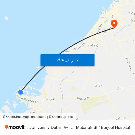 Fatimah Bint Mubarak St / Burjeel Hospital to Manipal University Dubai map