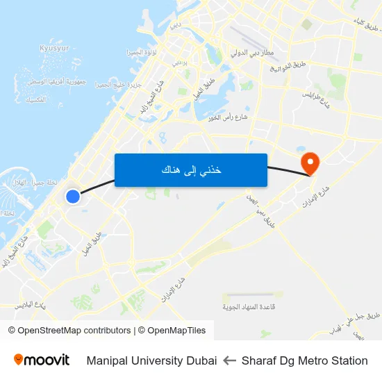 Sharaf Dg Metro Station to Manipal University Dubai map
